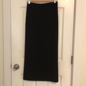 Eileen Fisher black knit wool maxi skirt